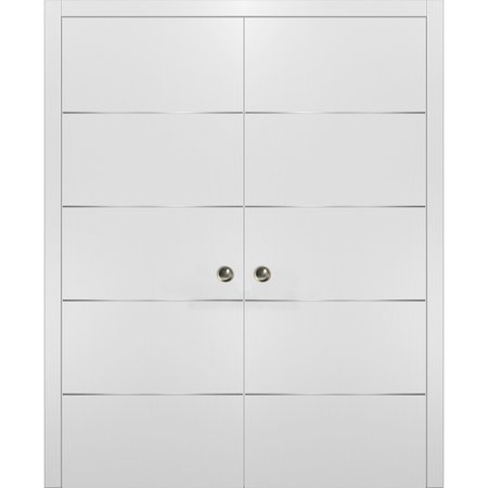 SARTODOORS French Interior Door, 18" x 96", White PLANUM20DP-BEM-3696